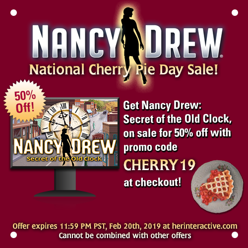 Nancy Drew Mystery Adventure games cherry pie day sale