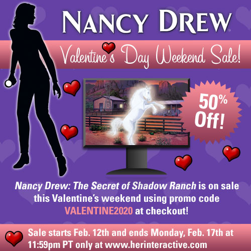 Nancy Drew Mystery Adventure Games Valentine Sale