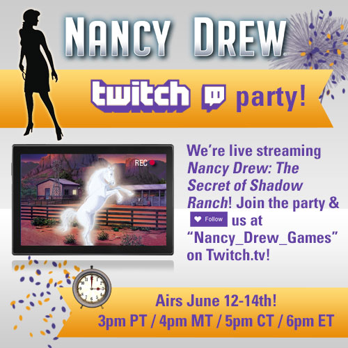Nancy Drew Mystery Adventure Games Twitch Party