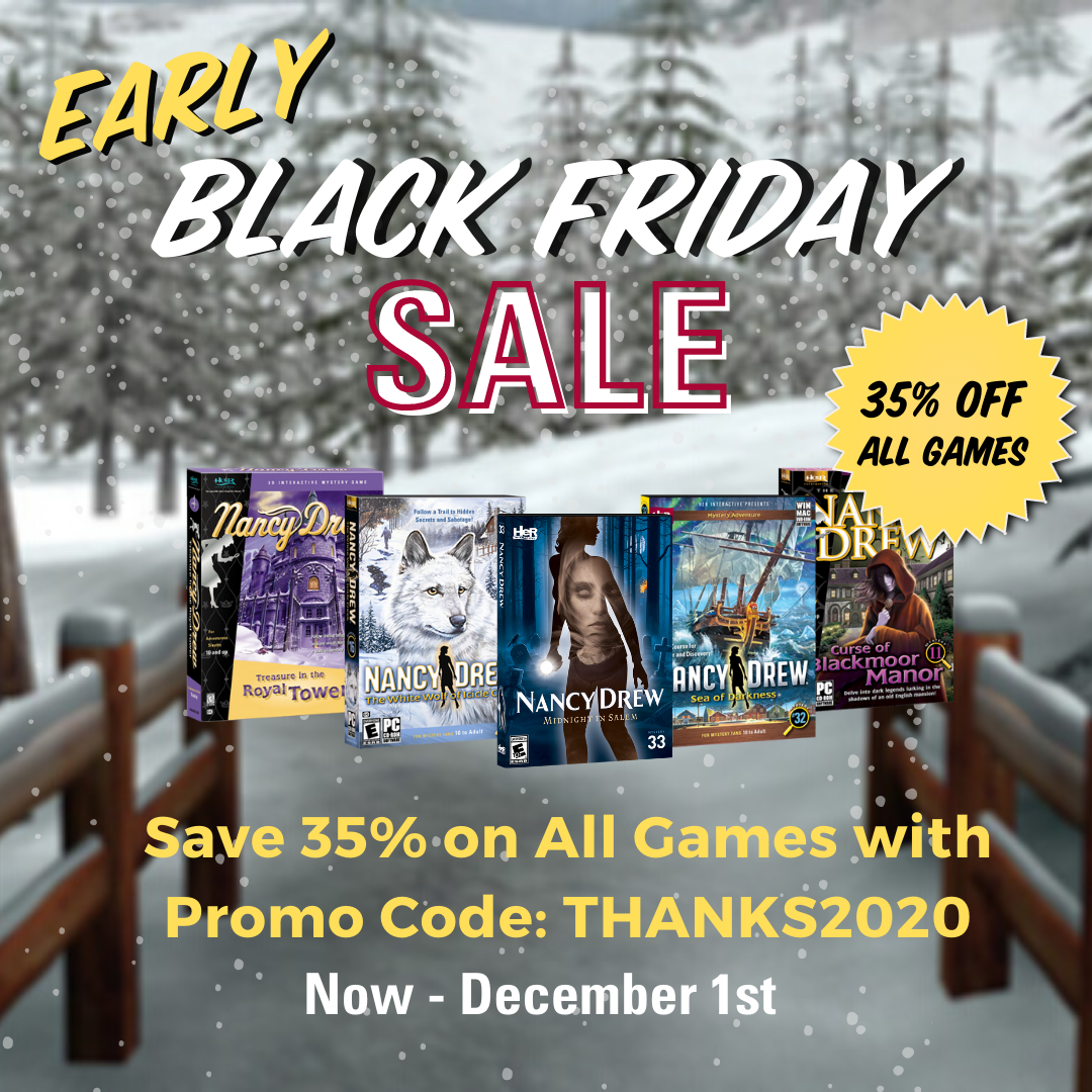 Nancy Drew Mystery Adventure Games Thanksgiving Black Friday Sale