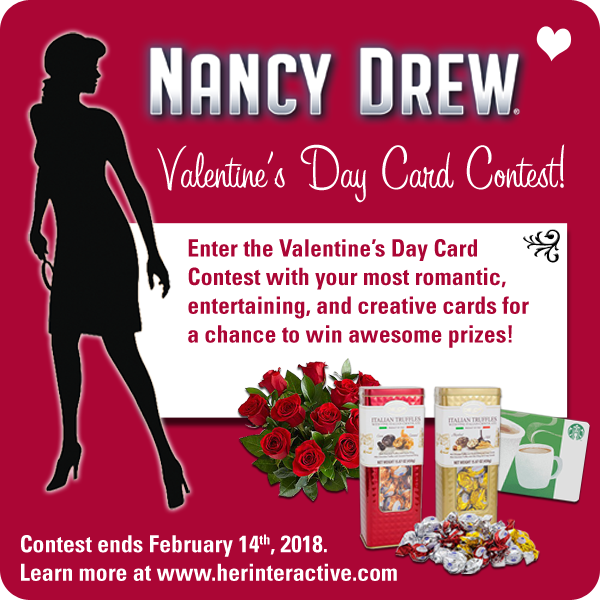 Nancy Drew Mystery Adventure Games Valentine's Day Card Contest